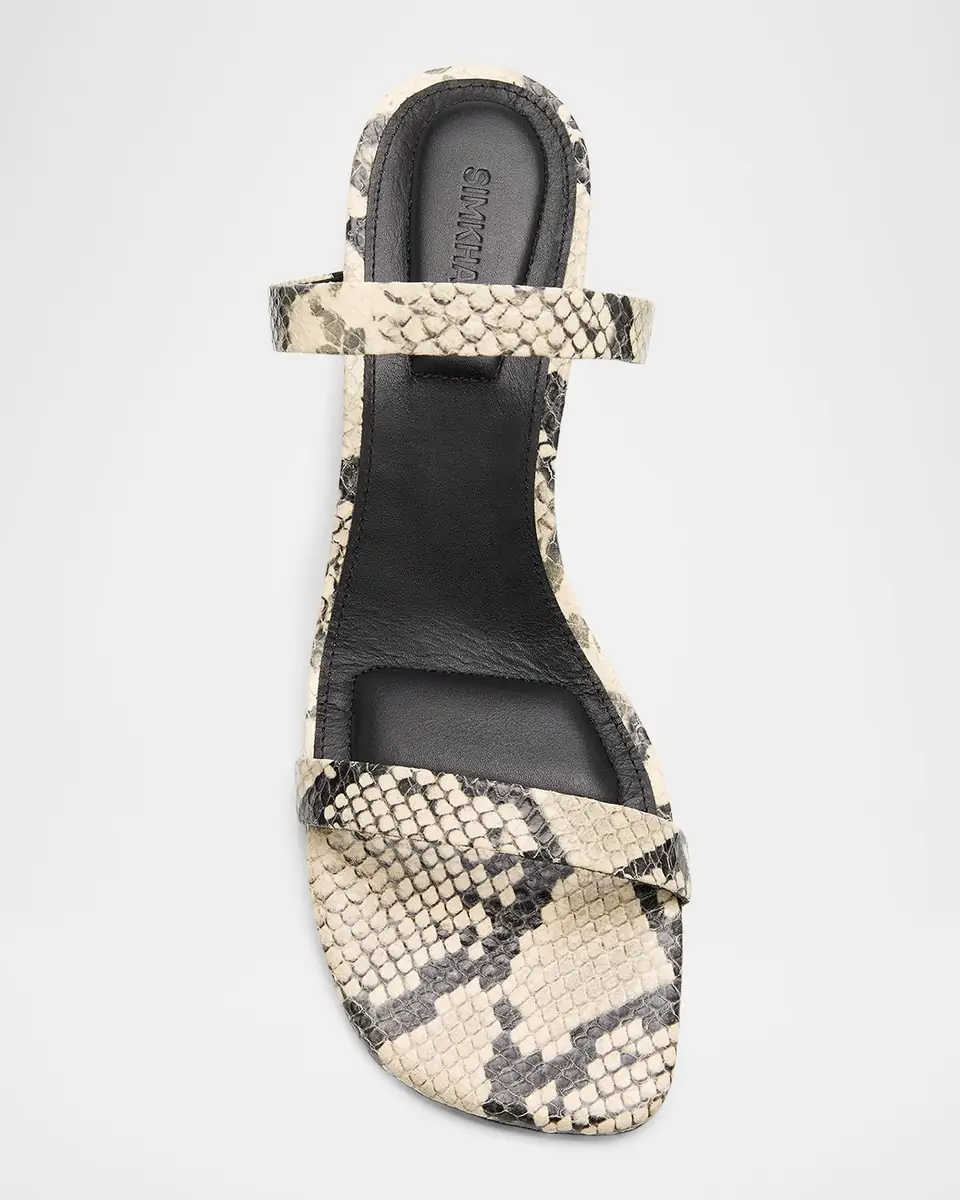SIMKHAI Clara Snake-Printed Leather Sandals | Thumbnail 5