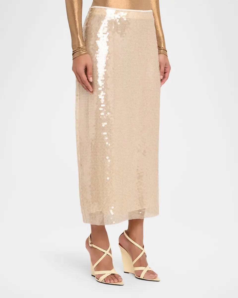 TANYA TAYLOR Kiah Sequined Midi Skirt | Thumbnail 3 TANYA TAYLOR Kiah Sequined Midi Skirt | Thumbnail 3