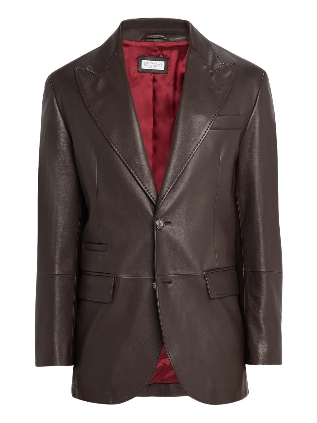 Men's Matte Calfskin Peak Lapel Blazer