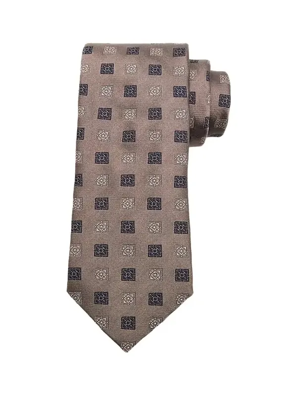 Men's Medallion Silk and Cotton Tie