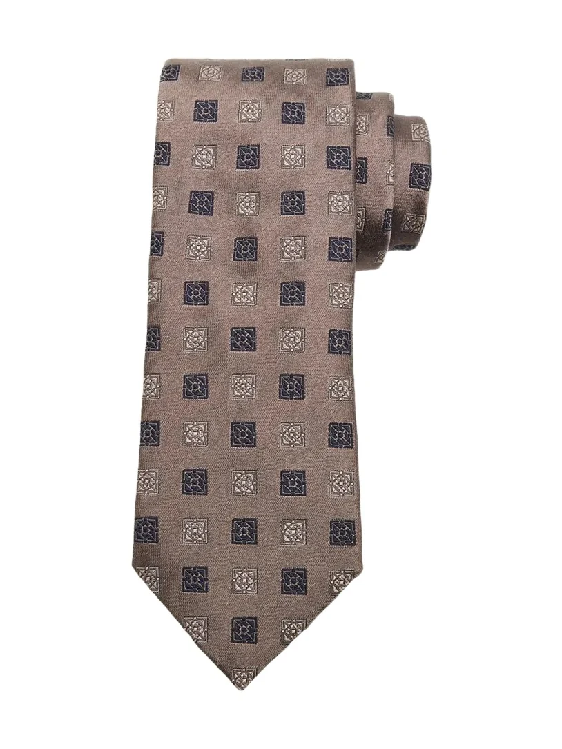Men's Medallion Silk and Cotton Tie