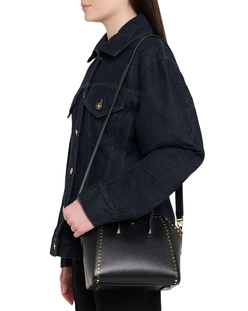 Givenchy Antigona Mini Studded Top-Handle Bag in Box Leather | Image 1 Givenchy Antigona Mini Studded Top-Handle Bag in Box Leather | Image 1