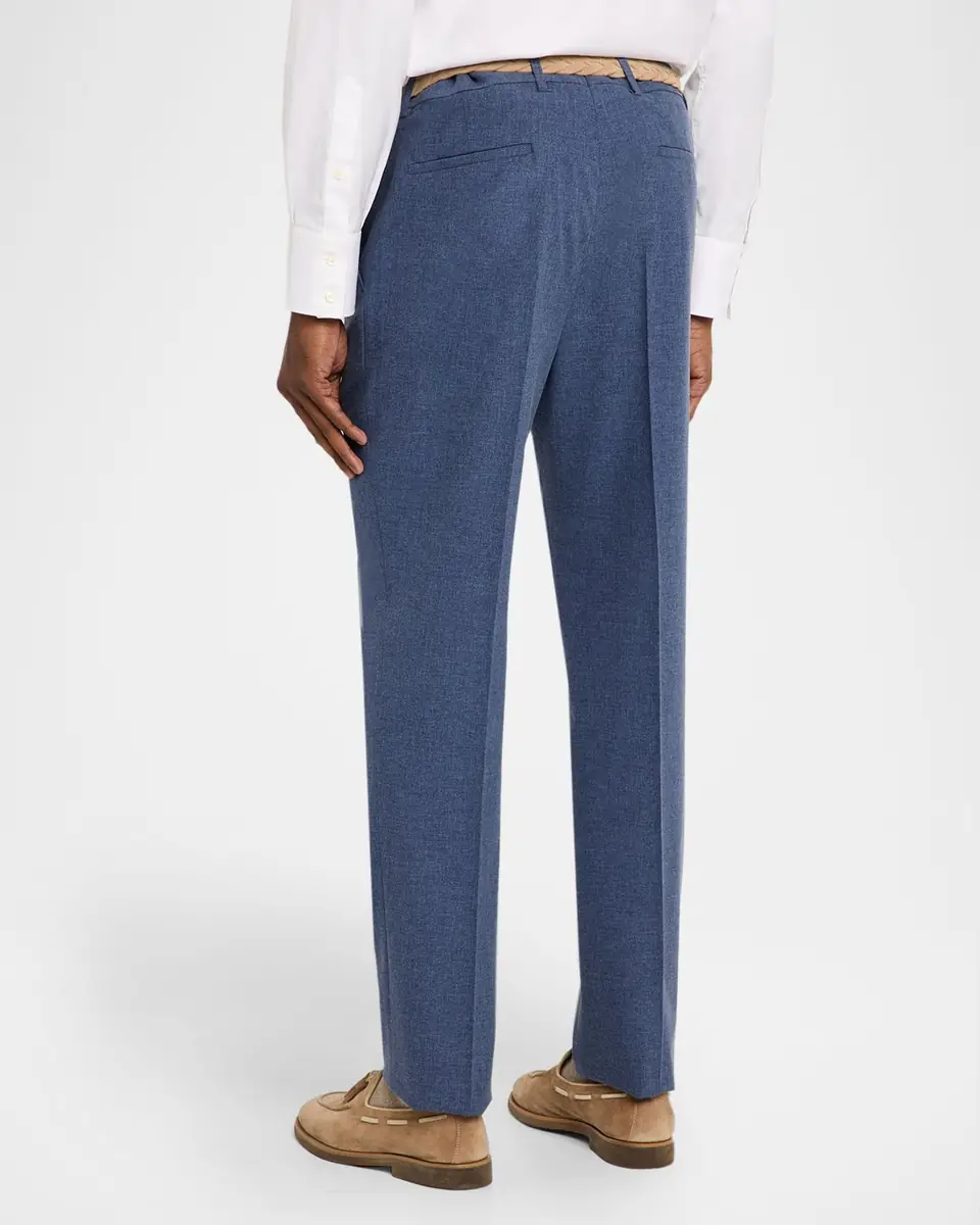 Brunello Cucinelli Men's Tailored-Fit Pleated Trousers | Thumbnail 3