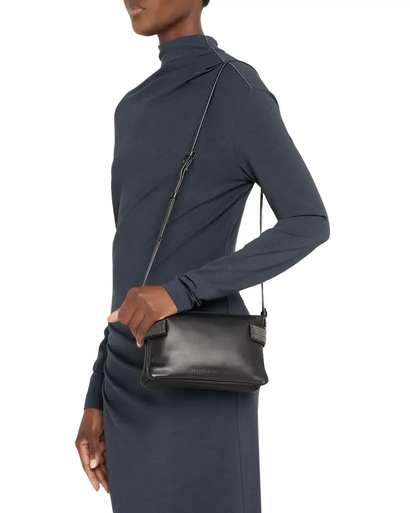 Brunello Cucinelli Essence Mini Leather Shoulder Bag | Image 1 Brunello Cucinelli Essence Mini Leather Shoulder Bag | Image 1