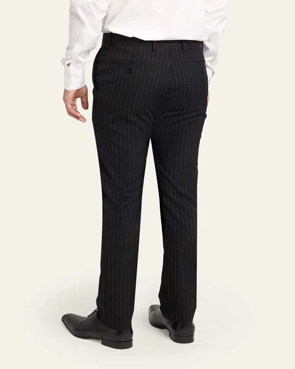 Alexander McQueen Men's Pinstripe Wool Cigarette Trousers | Thumbnail 3 Alexander McQueen Men's Pinstripe Wool Cigarette Trousers | Thumbnail 3
