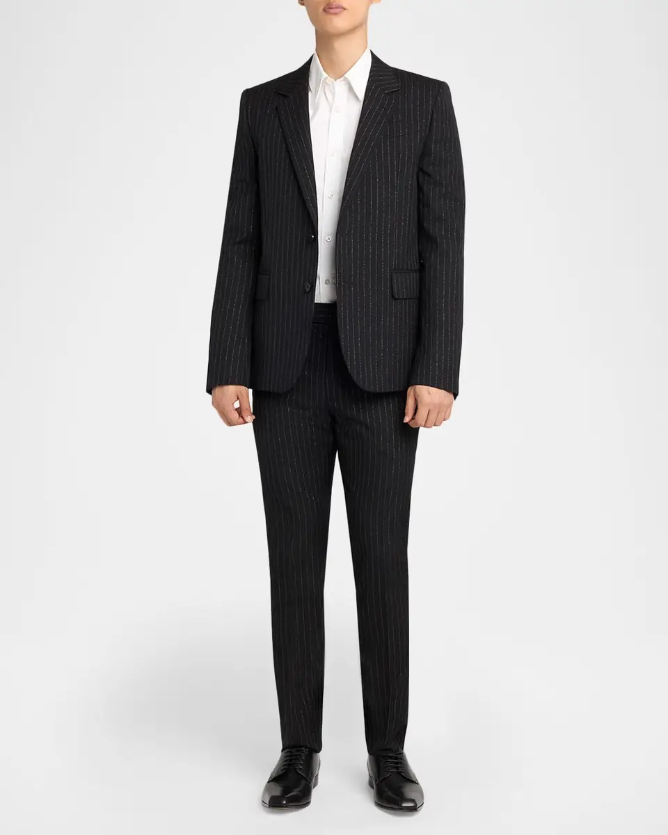 Alexander McQueen Men's Pinstripe Wool Cigarette Trousers | Thumbnail 6 Alexander McQueen Men's Pinstripe Wool Cigarette Trousers | Thumbnail 6