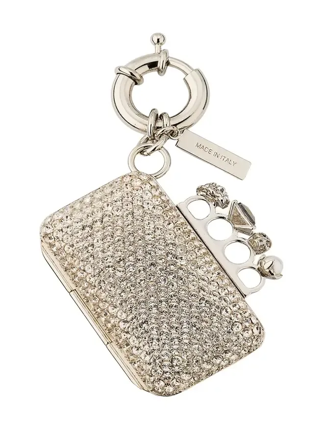Crystal-Encrusted Knuckle Clutch Bag Charm Crystal-Encrusted Knuckle Clutch Bag Charm