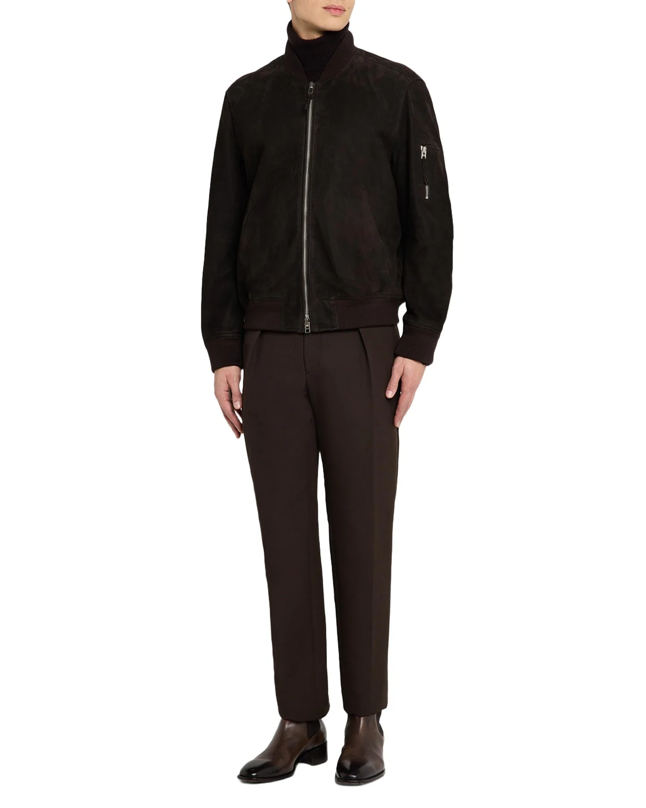 Tom Ford Men's Suede Lambskin Bomber Jacket
