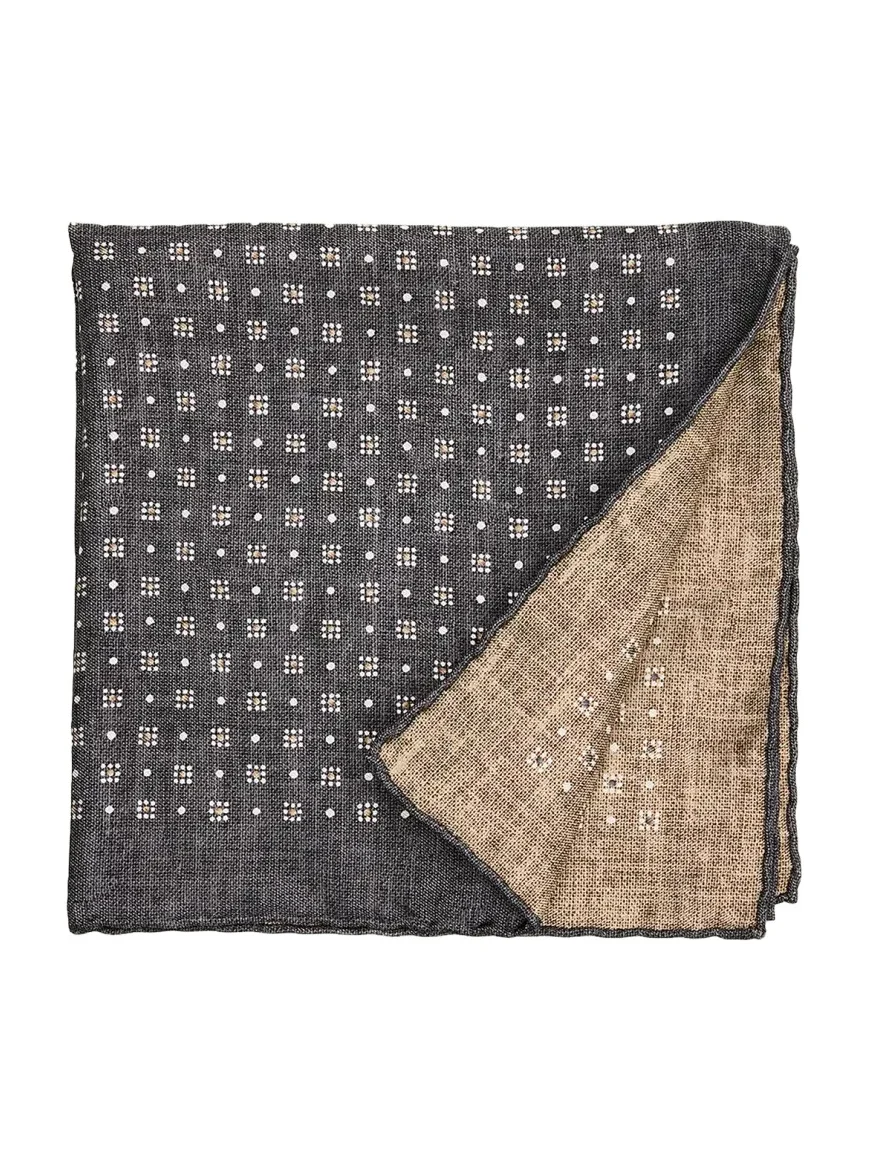 Men's Double-Face Geometric Silk Pocket Square Men's Double-Face Geometric Silk Pocket Square