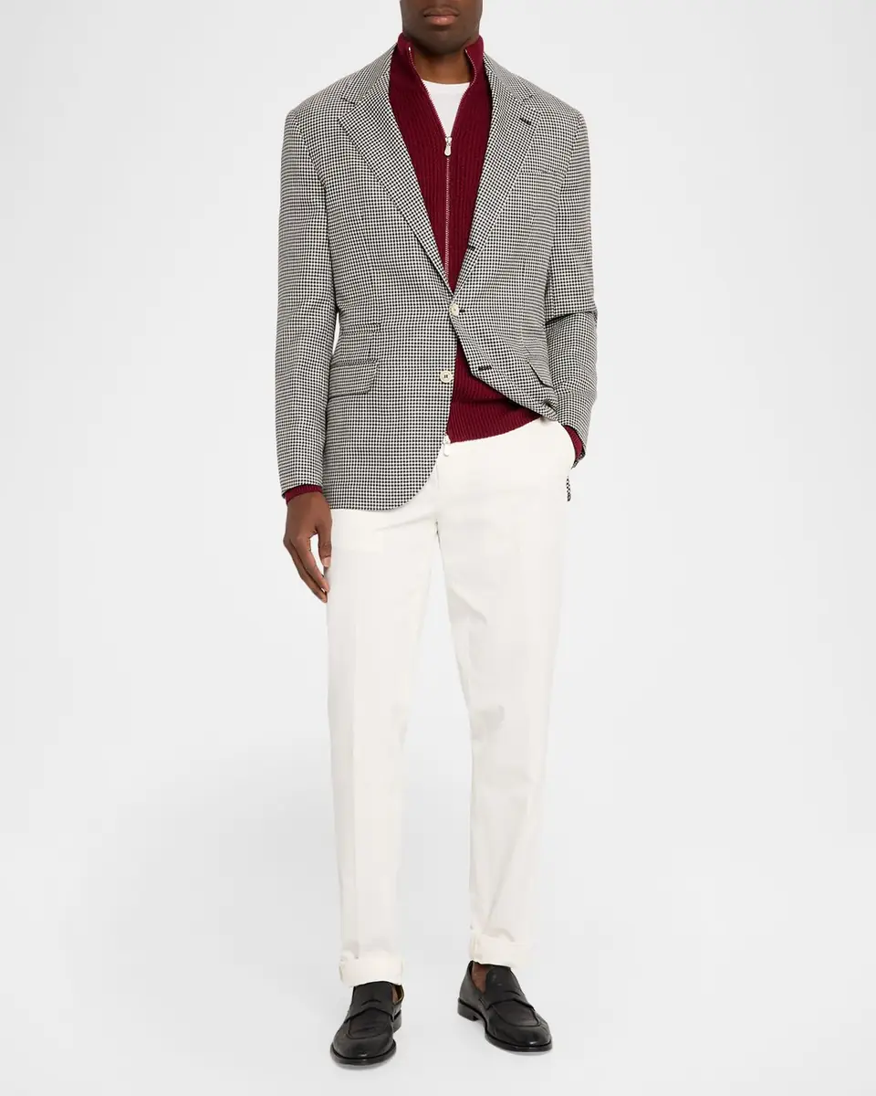 Brunello Cucinelli Men's Dyed Cotton Straight-Fit Pants | Thumbnail 2 Brunello Cucinelli Men's Dyed Cotton Straight-Fit Pants | Thumbnail 2