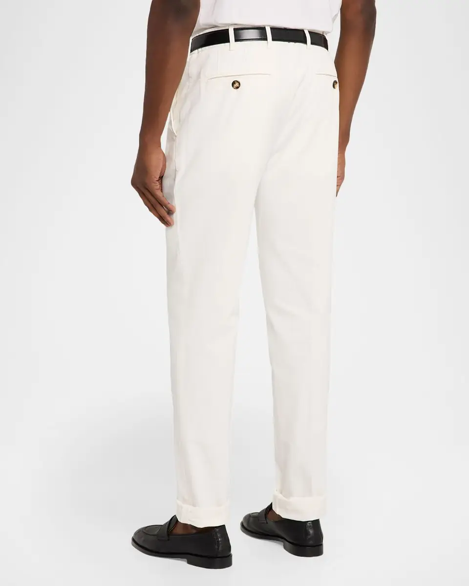 Brunello Cucinelli Men's Dyed Cotton Straight-Fit Pants | Thumbnail 3 Brunello Cucinelli Men's Dyed Cotton Straight-Fit Pants | Thumbnail 3