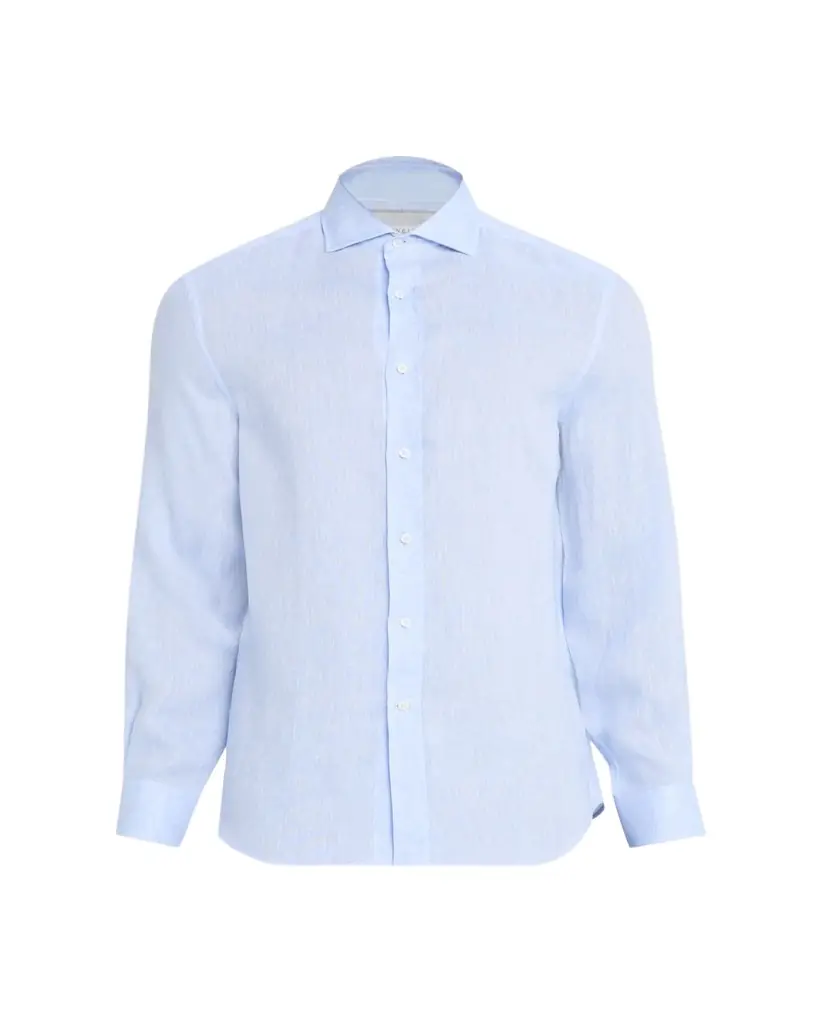 Brunello Cucinelli Men's Linen Classic Fit Button-Down Shirt | Image 1 Brunello Cucinelli Men's Linen Classic Fit Button-Down Shirt | Image 1