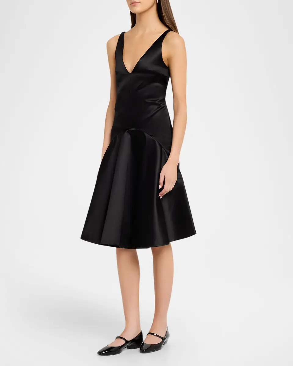 JW Anderson Sleeveless Satin Draped Skirt Dress | Thumbnail 3
