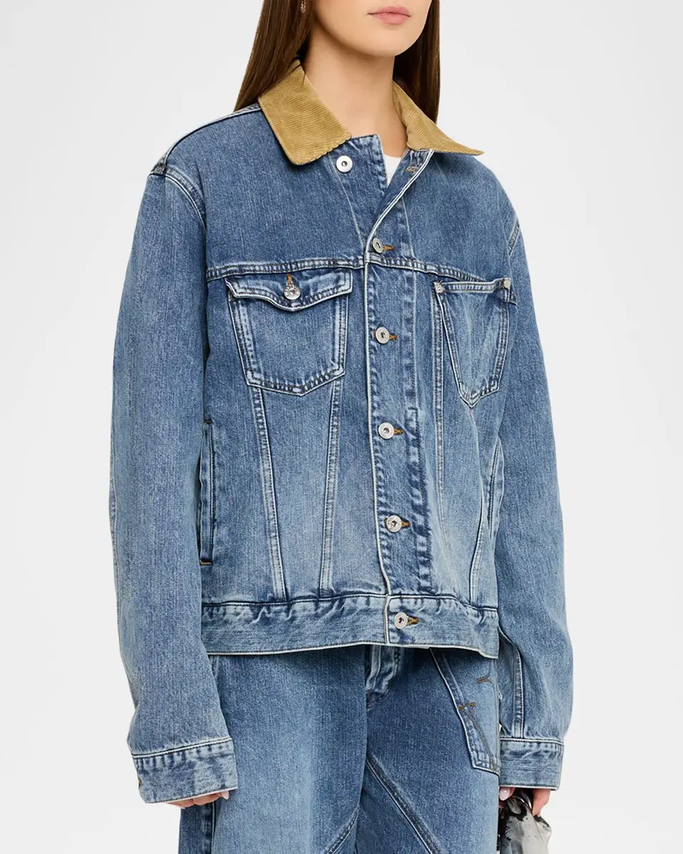 JW Anderson Corduroy Collar Denim Jacket | Thumbnail 3 JW Anderson Corduroy Collar Denim Jacket | Thumbnail 3