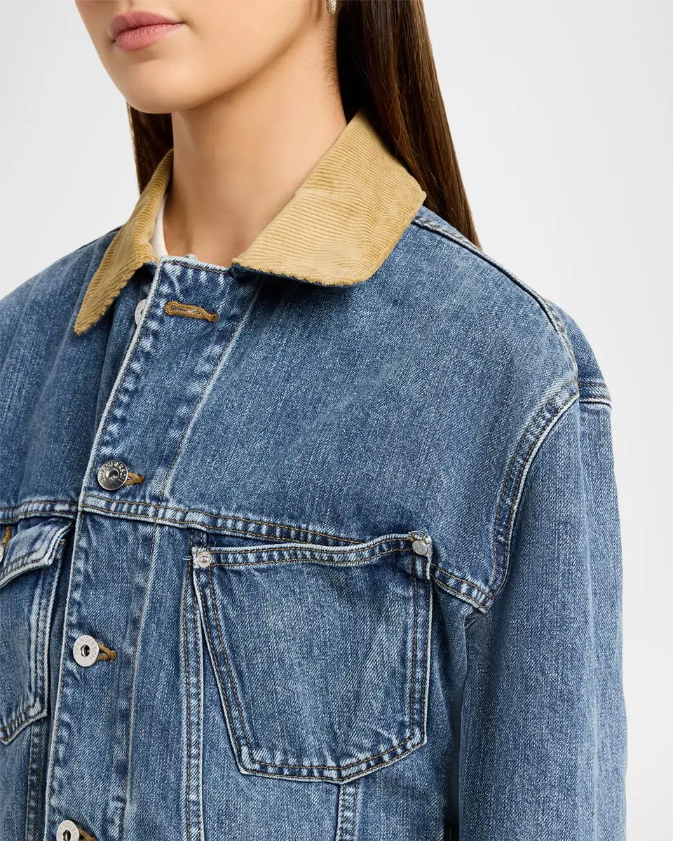 JW Anderson Corduroy Collar Denim Jacket | Thumbnail 4 JW Anderson Corduroy Collar Denim Jacket | Thumbnail 4