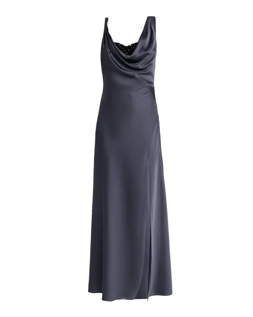 Halston Trina Beaded Cowl-Neck Draped Gown | Image 1 Halston Trina Beaded Cowl-Neck Draped Gown | Image 1