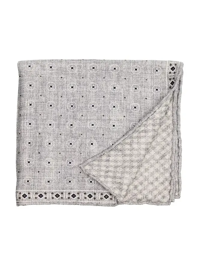 Men's Double-Face Geometric-Check Silk Pocket Square Men's Double-Face Geometric-Check Silk Pocket Square