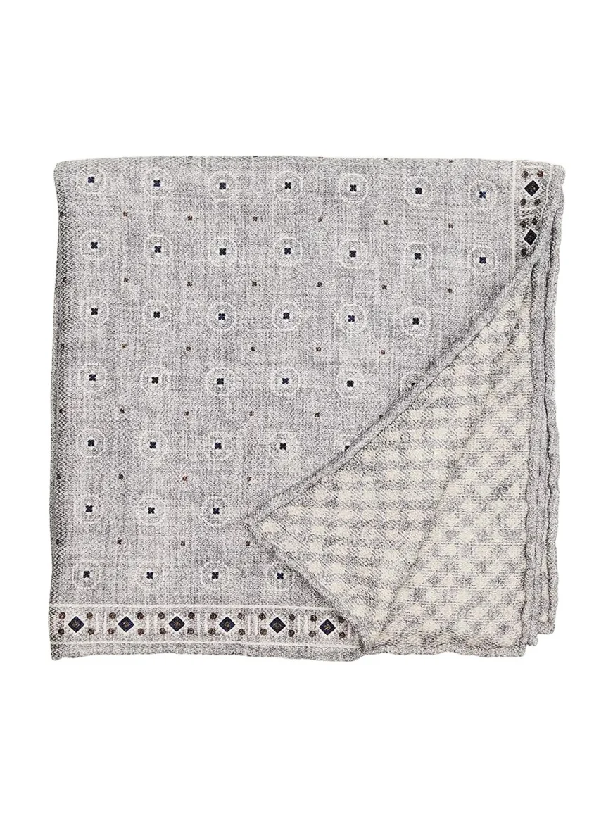 Men's Double-Face Geometric-Check Silk Pocket Square Men's Double-Face Geometric-Check Silk Pocket Square