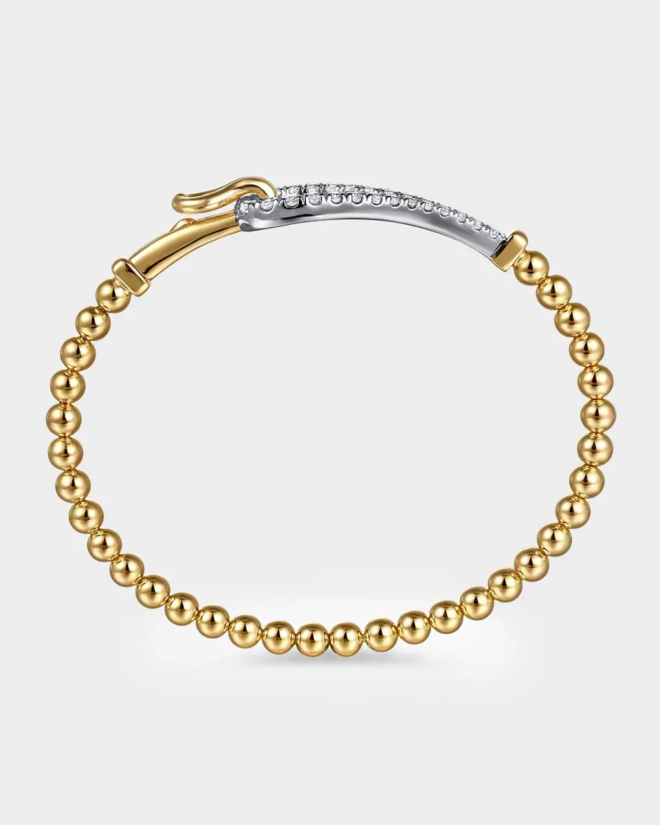 Gabriel & Co 14K White and Yellow Gold Diamond Loop Bujukan Bangle | Thumbnail 2 Gabriel & Co 14K White and Yellow Gold Diamond Loop Bujukan Bangle | Thumbnail 2