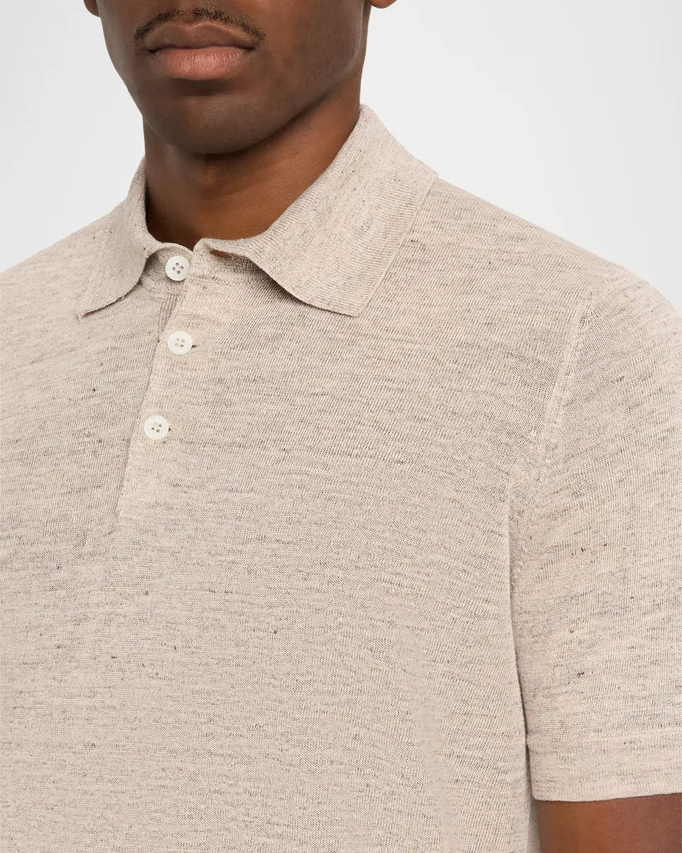 Brunello Cucinelli Men's Linen and Cotton Heathered Polo Shirt | Thumbnail 26 Brunello Cucinelli Men's Linen and Cotton Heathered Polo Shirt | Thumbnail 26