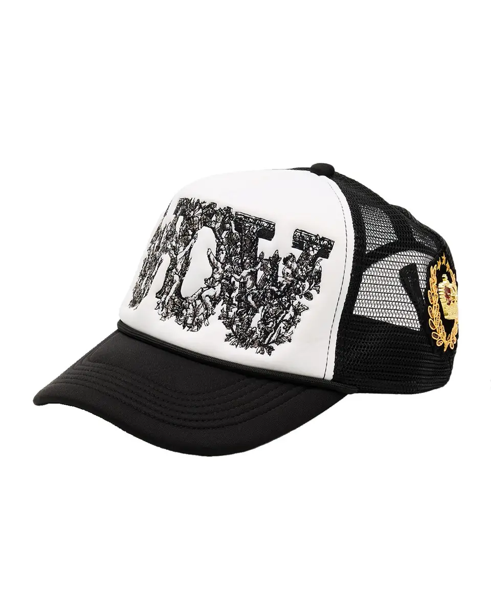 WHO DECIDES WAR Men's Baroque Embroidered Trucker Hat | Thumbnail 2 WHO DECIDES WAR Men's Baroque Embroidered Trucker Hat | Thumbnail 2