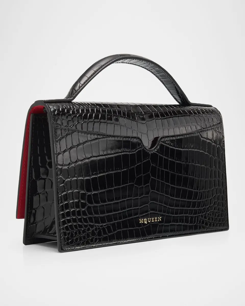 Alexander McQueen Skull Croc-Embossed Leather Shoulder Bag | Thumbnail 2 Alexander McQueen Skull Croc-Embossed Leather Shoulder Bag | Thumbnail 2