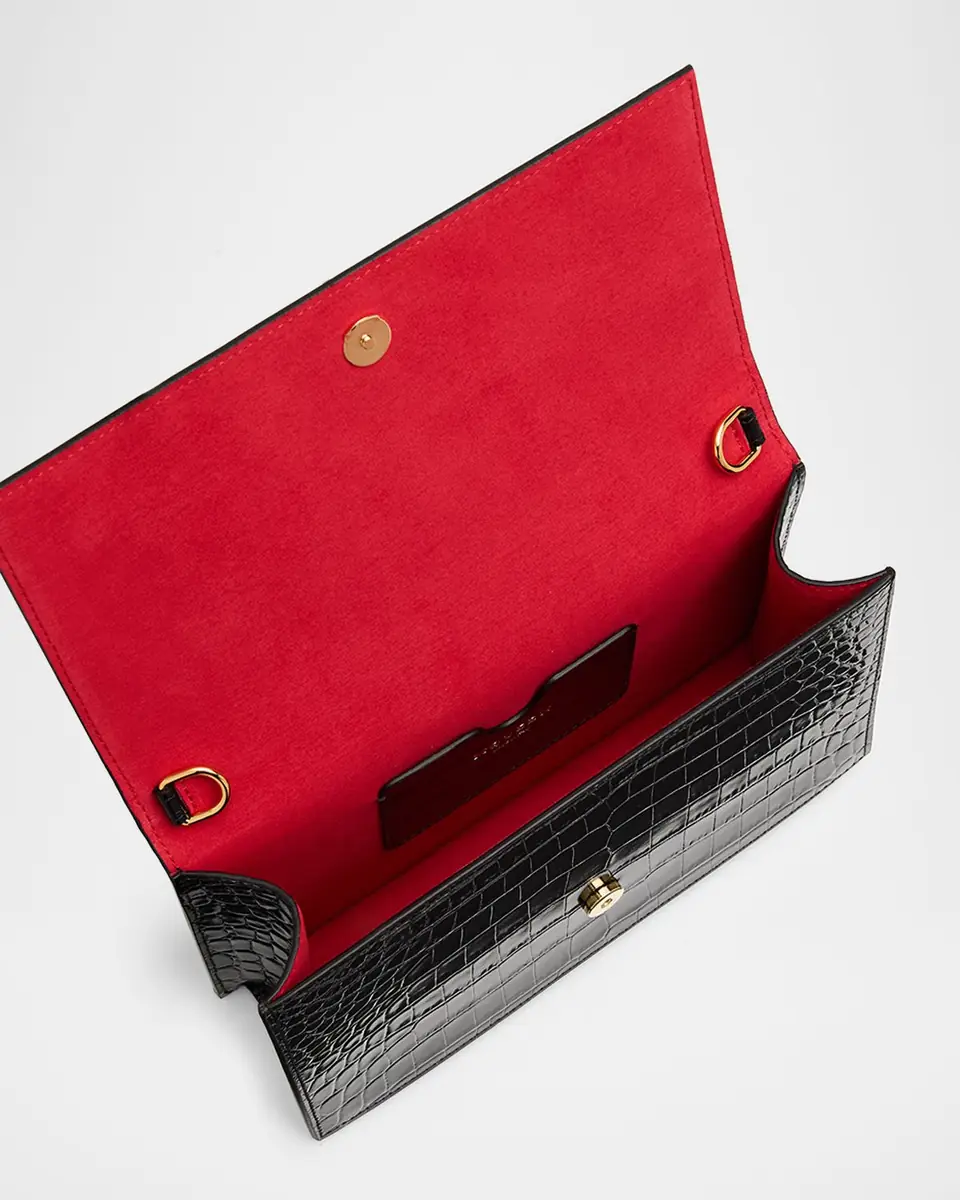 Alexander McQueen Skull Croc-Embossed Leather Shoulder Bag | Thumbnail 3 Alexander McQueen Skull Croc-Embossed Leather Shoulder Bag | Thumbnail 3