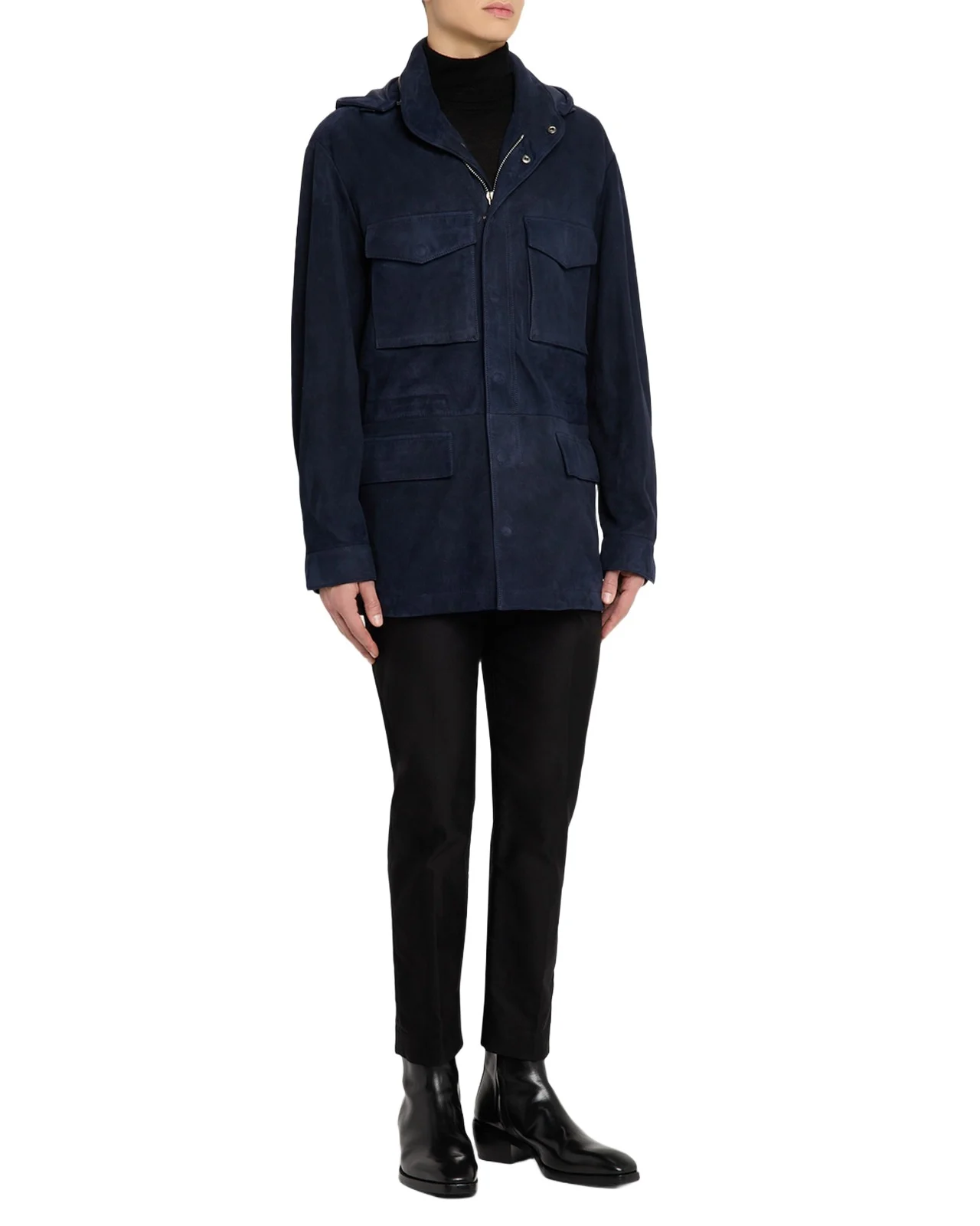 Men's Suede Hooded Field Jacket Men's Suede Hooded Field Jacket