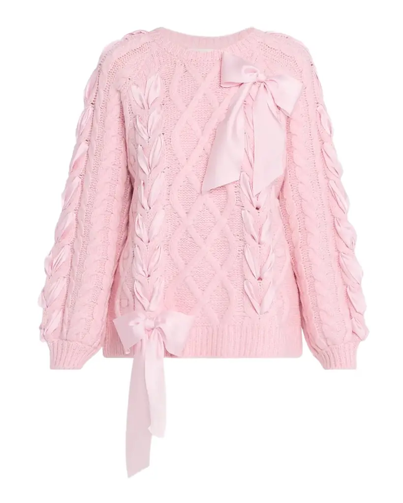 LoveShackFancy Kloss Alpaca-Blend Ribbon Pullover | Image 1 LoveShackFancy Kloss Alpaca-Blend Ribbon Pullover | Image 1