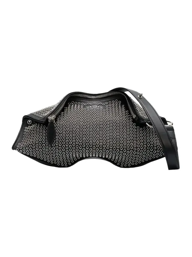 Alexander McQueen Manta Eyelet-Covered Leather Clutch Bag
