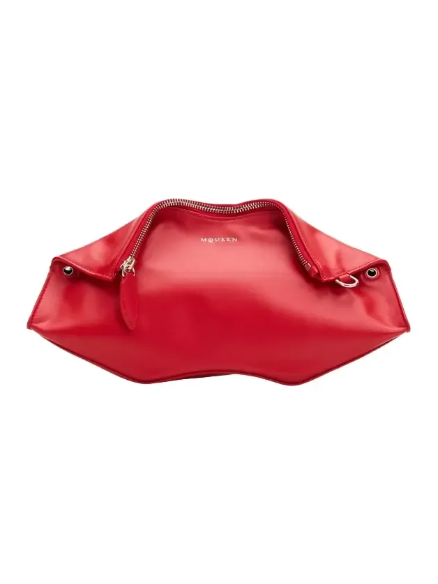 Alexander McQueen Manta Sculptural Smooth Leather Clutch Bag