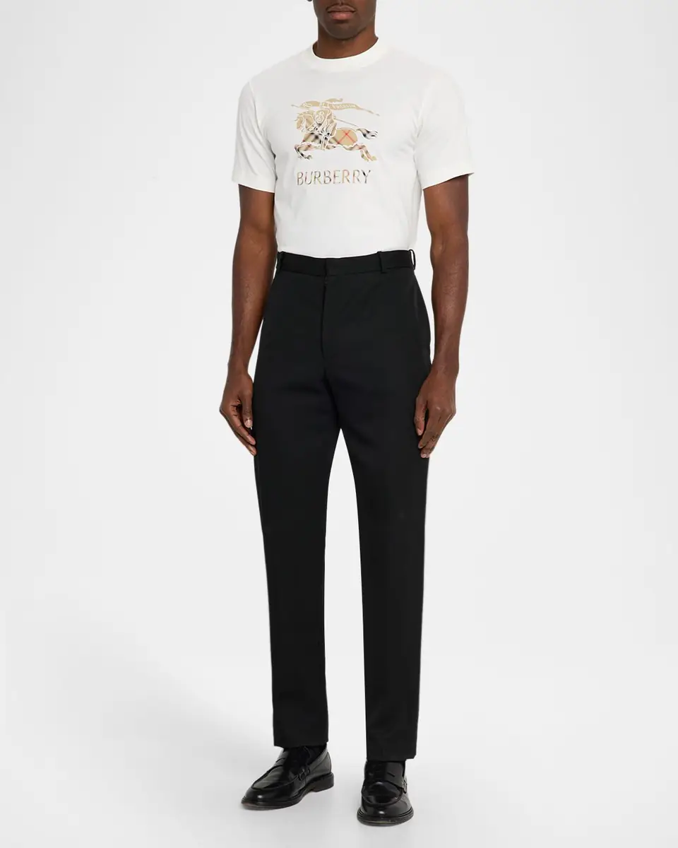 Burberry Men's Check EKD Cotton T-Shirt | Thumbnail 2