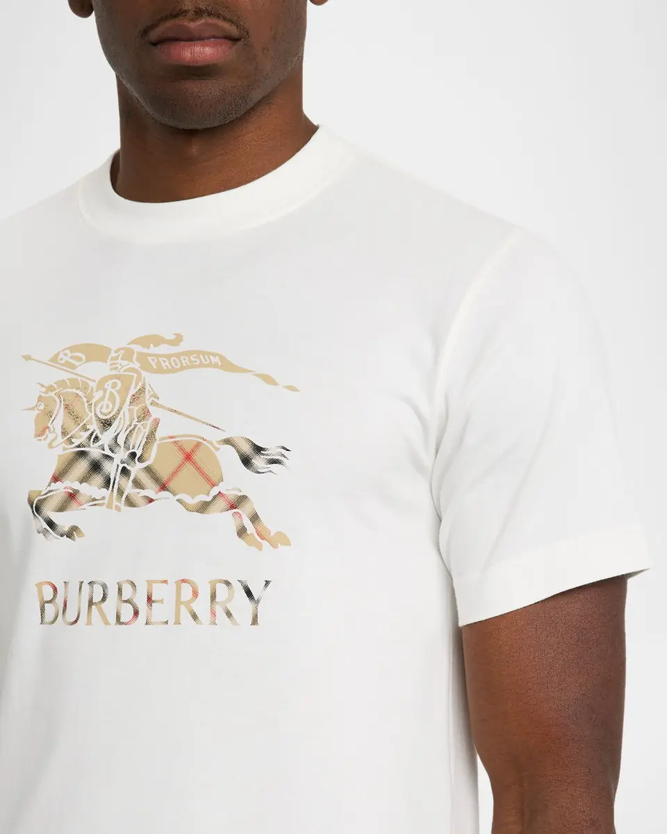 Burberry Men's Check EKD Cotton T-Shirt | Thumbnail 5