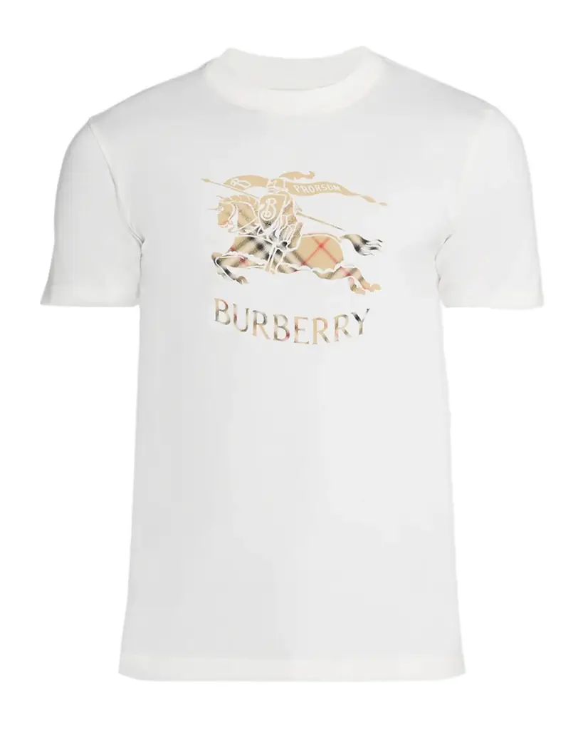 Burberry Men 's Check EKD Cotton T-Shirt | Image 1 Burberry Men 's Check EKD Cotton T-Shirt | Image 1