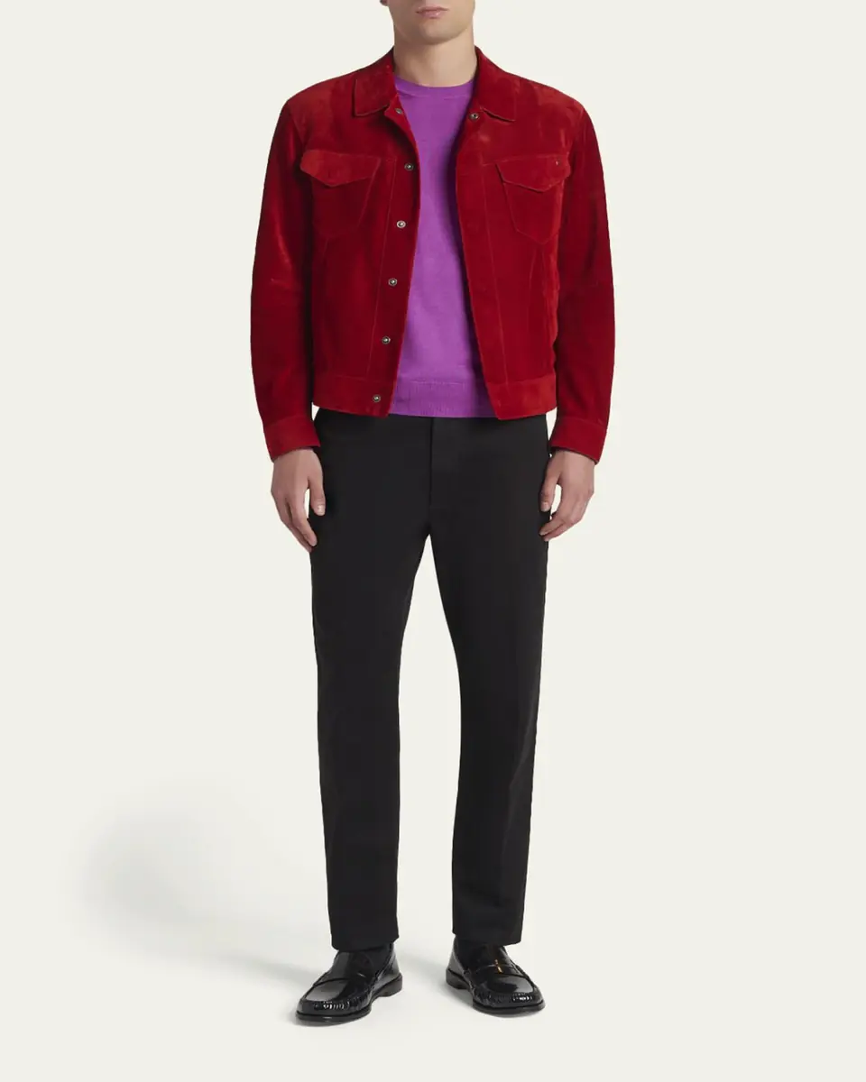 TOM FORD Men's Suede Snap-Front Western Jacket | Thumbnail 2 TOM FORD Men's Suede Snap-Front Western Jacket | Thumbnail 2