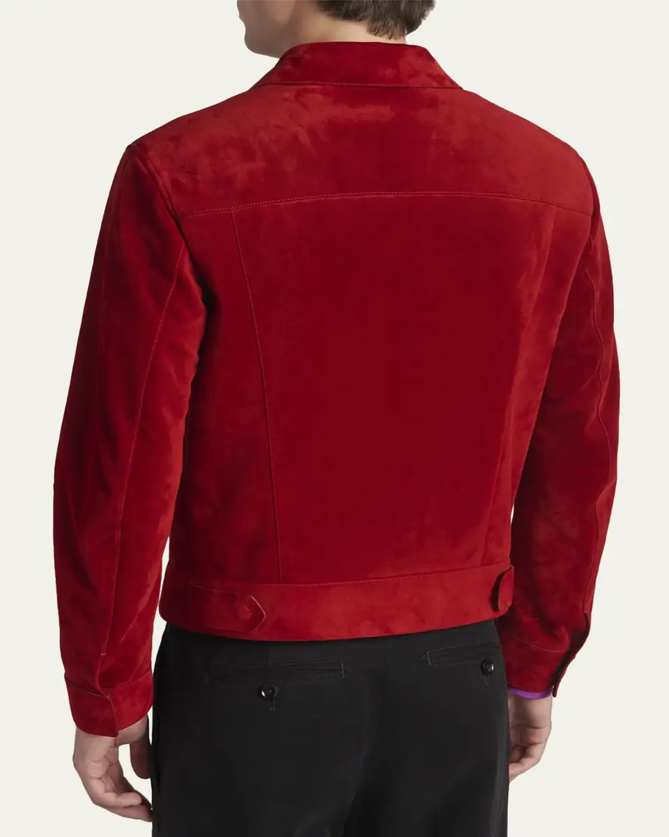 TOM FORD Men's Suede Snap-Front Western Jacket | Thumbnail 3 TOM FORD Men's Suede Snap-Front Western Jacket | Thumbnail 3