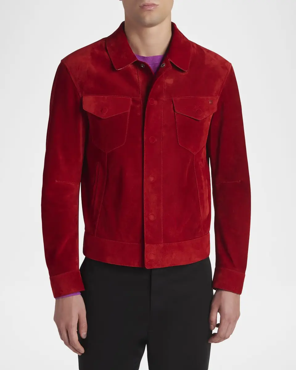 TOM FORD Men's Suede Snap-Front Western Jacket | Thumbnail 8 TOM FORD Men's Suede Snap-Front Western Jacket | Thumbnail 8