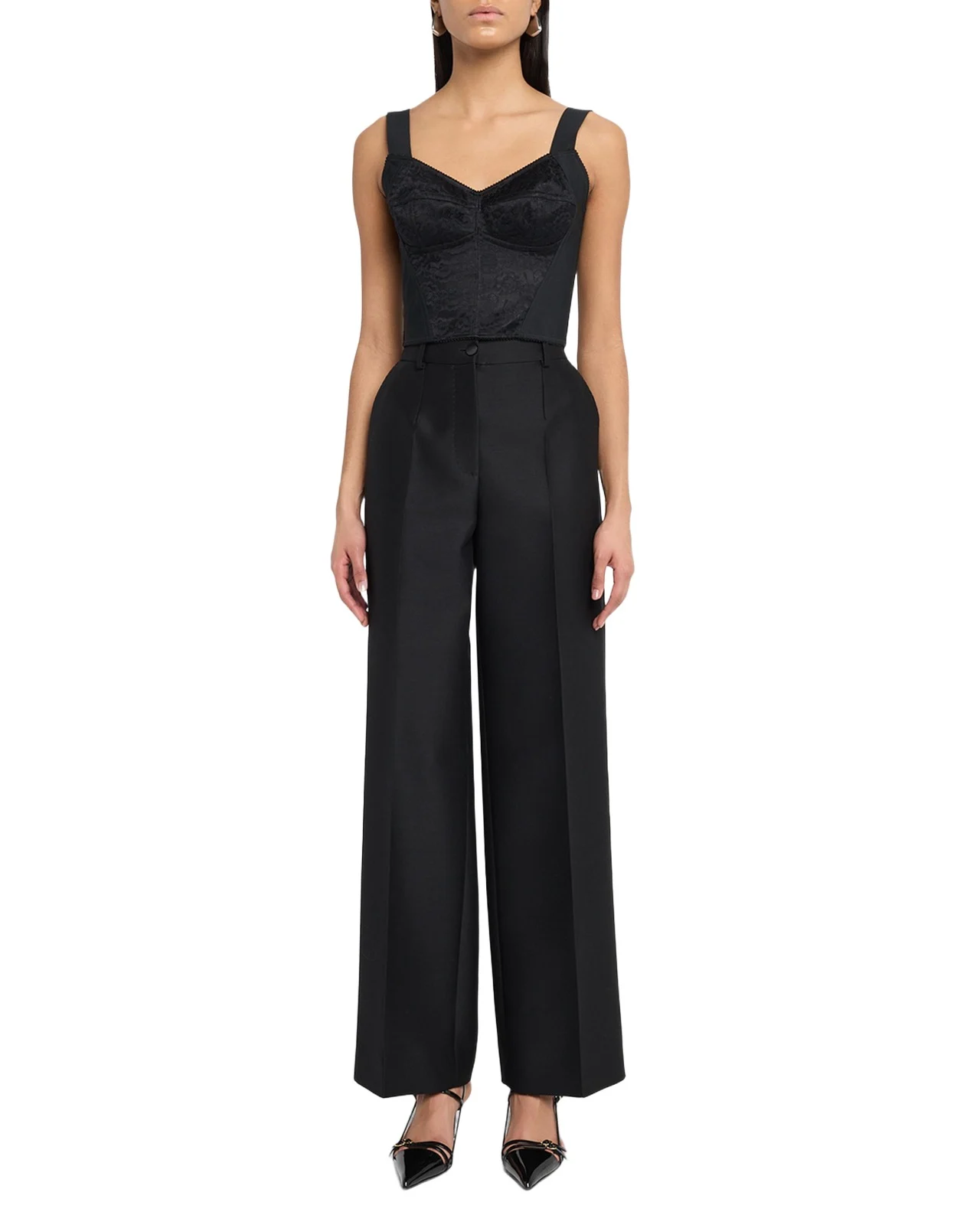 Lace Jacquard Crop Bustier Top Lace Jacquard Crop Bustier Top