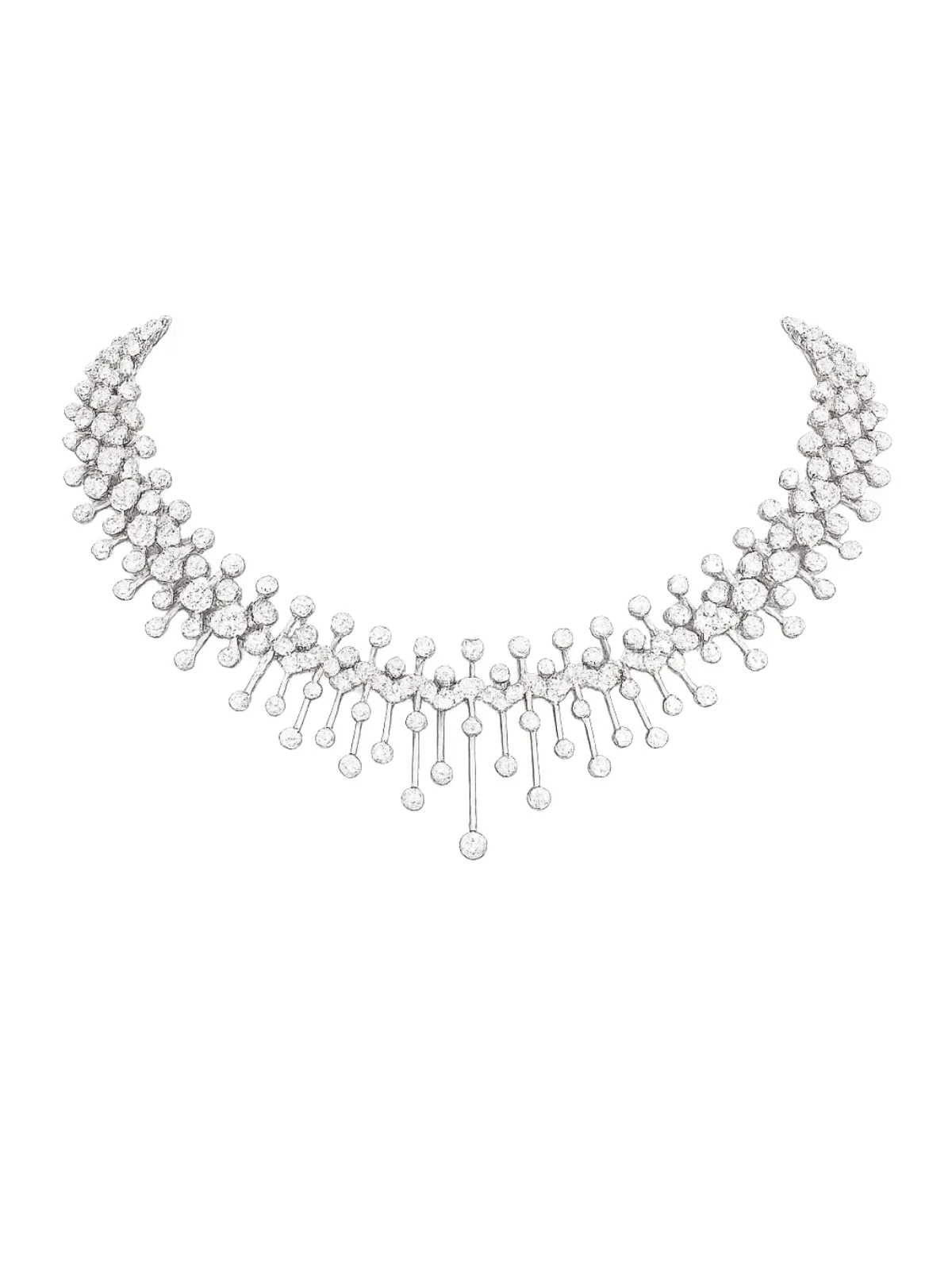 Wish Fine Jewelry 11.34ct Diamond 18K Gold Statement Floating Tennis Necklace