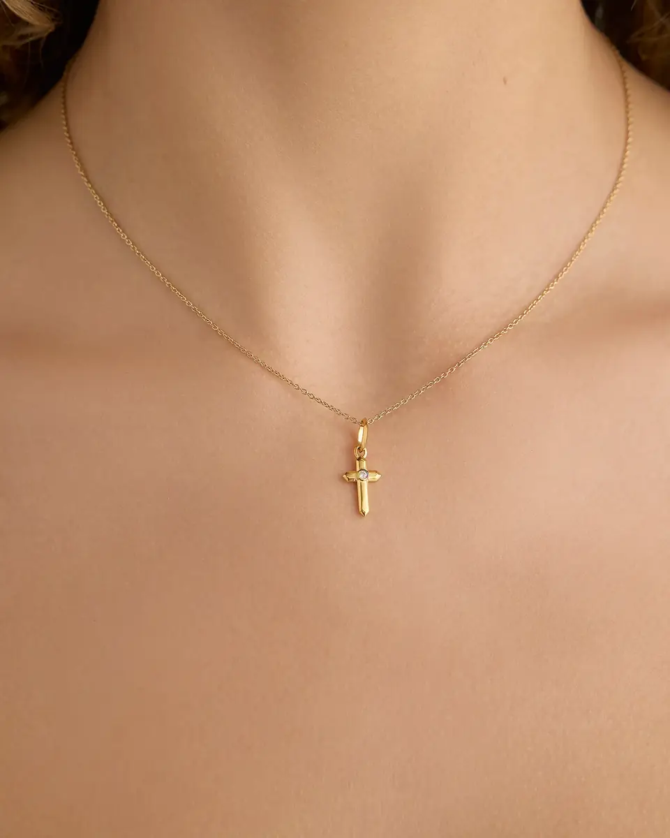 Jennifer Fisher Jennifer Fisher Cross Necklace 14K White Gold | Thumbnail 2