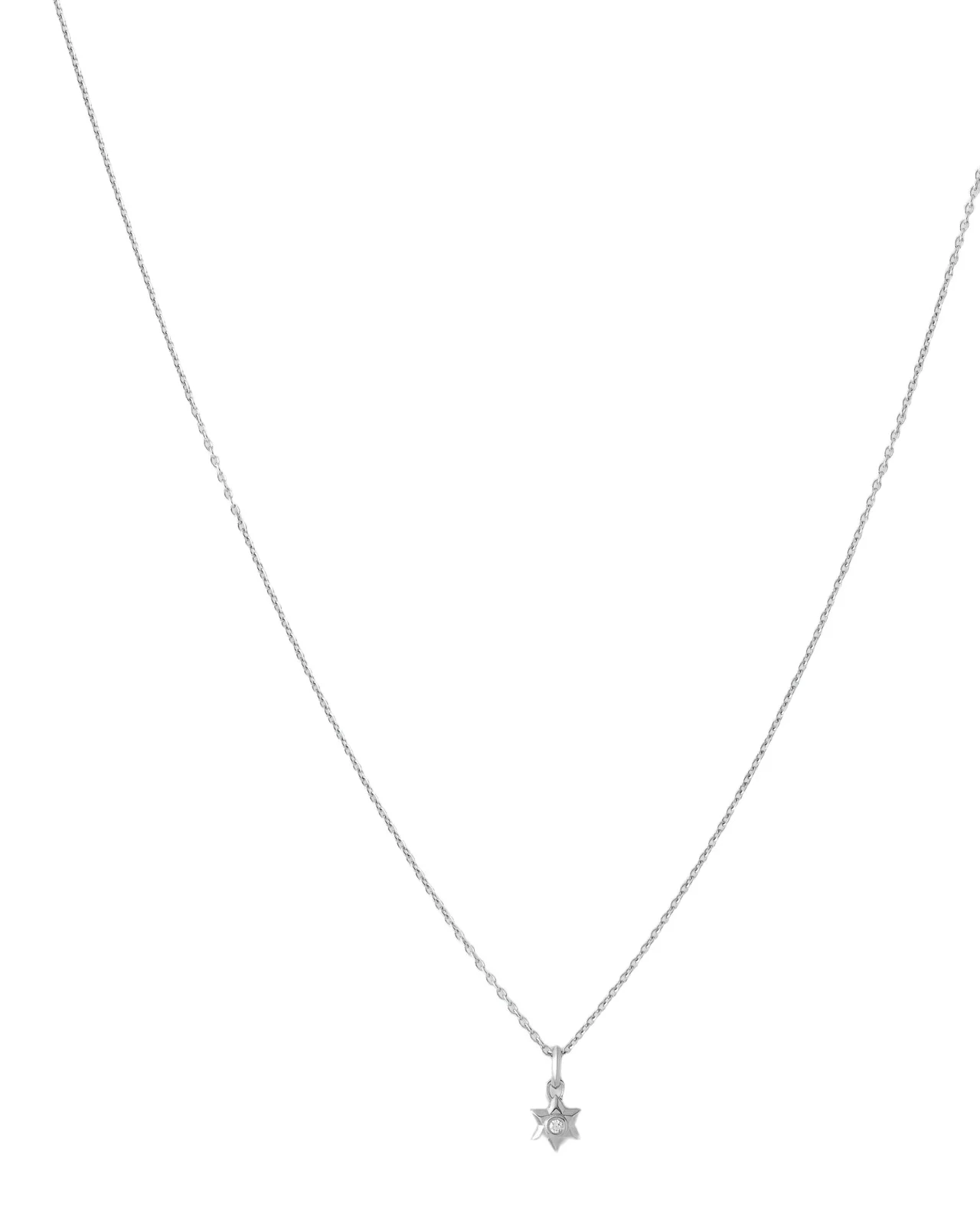Star Of David Necklace 14K White Gold Star Of David Necklace 14K White Gold