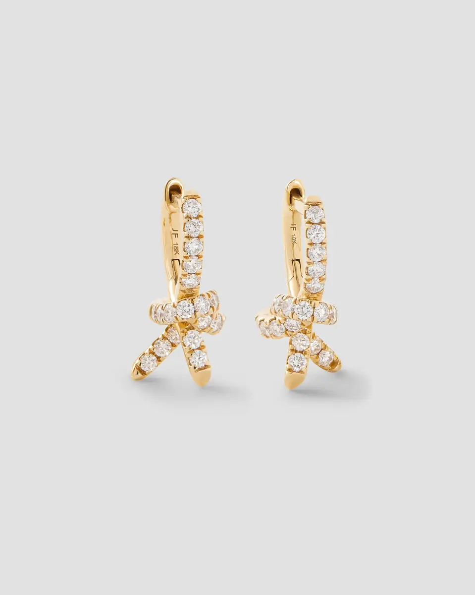Jennifer Fisher Jennifer Fisher Knot Micro Huggie with Pavé White Diamonds Right Ear / 18K White Gold | Thumbnail 2 Jennifer Fisher Jennifer Fisher Knot Micro Huggie with Pavé White Diamonds Right Ear / 18K White Gold | Thumbnail 2