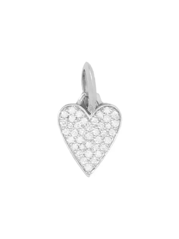 Jennifer Fisher Small Heart with Pavé White Diamonds 18K White Gold