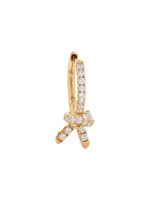 Jennifer Fisher Knot Huggie with Pavé White Diamonds Right Ear / 18K White Gold
