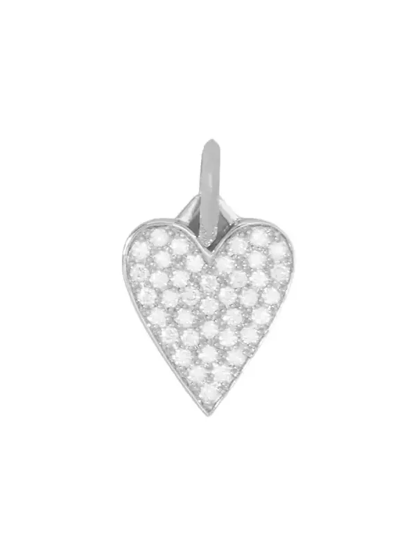 Jennifer Fisher Medium Heart with Pavé White Diamonds 18K White Gold