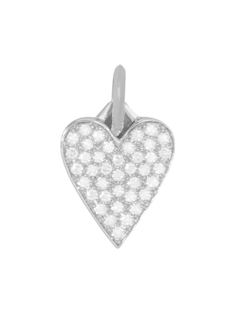 Jennifer Fisher Medium Heart with Pavé White Diamonds 18K White Gold