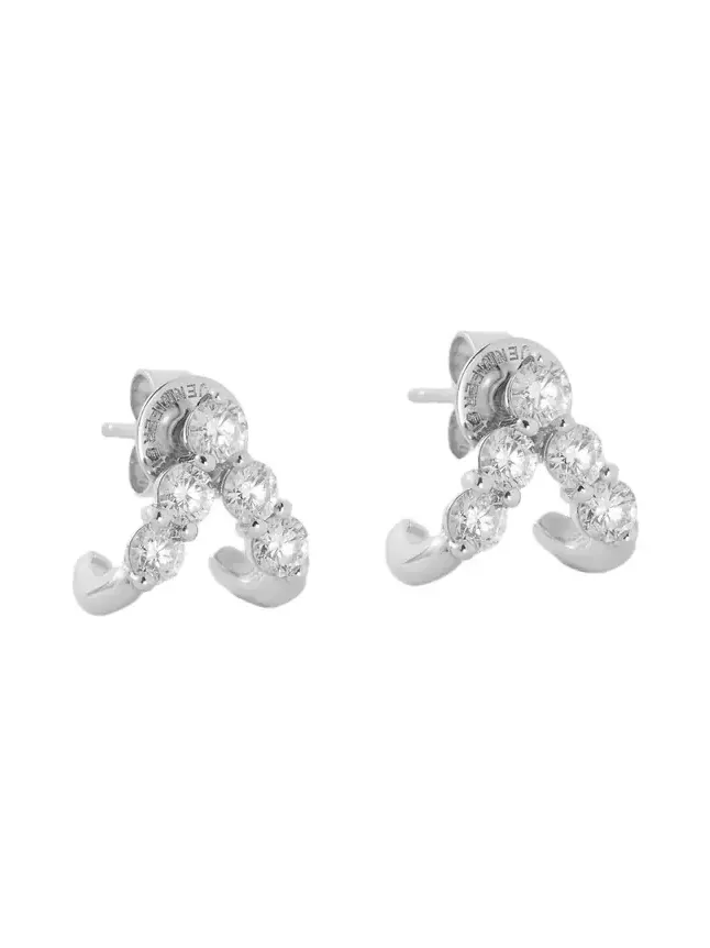 Jennifer Fisher Floating Five Diamond Double Huggie 18K White Gold Jennifer Fisher Floating Five Diamond Double Huggie 18K White Gold