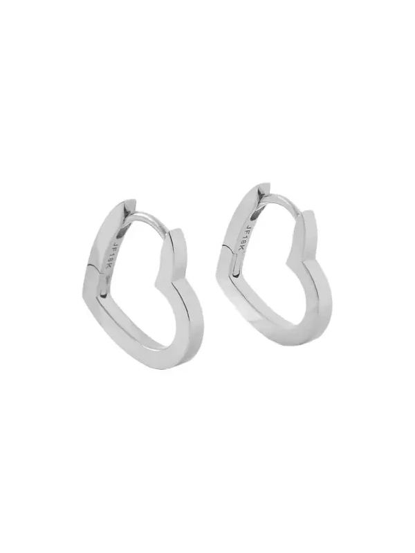 Jennifer Fisher 18k Small Heart Huggie 18K White Gold Jennifer Fisher 18k Small Heart Huggie 18K White Gold