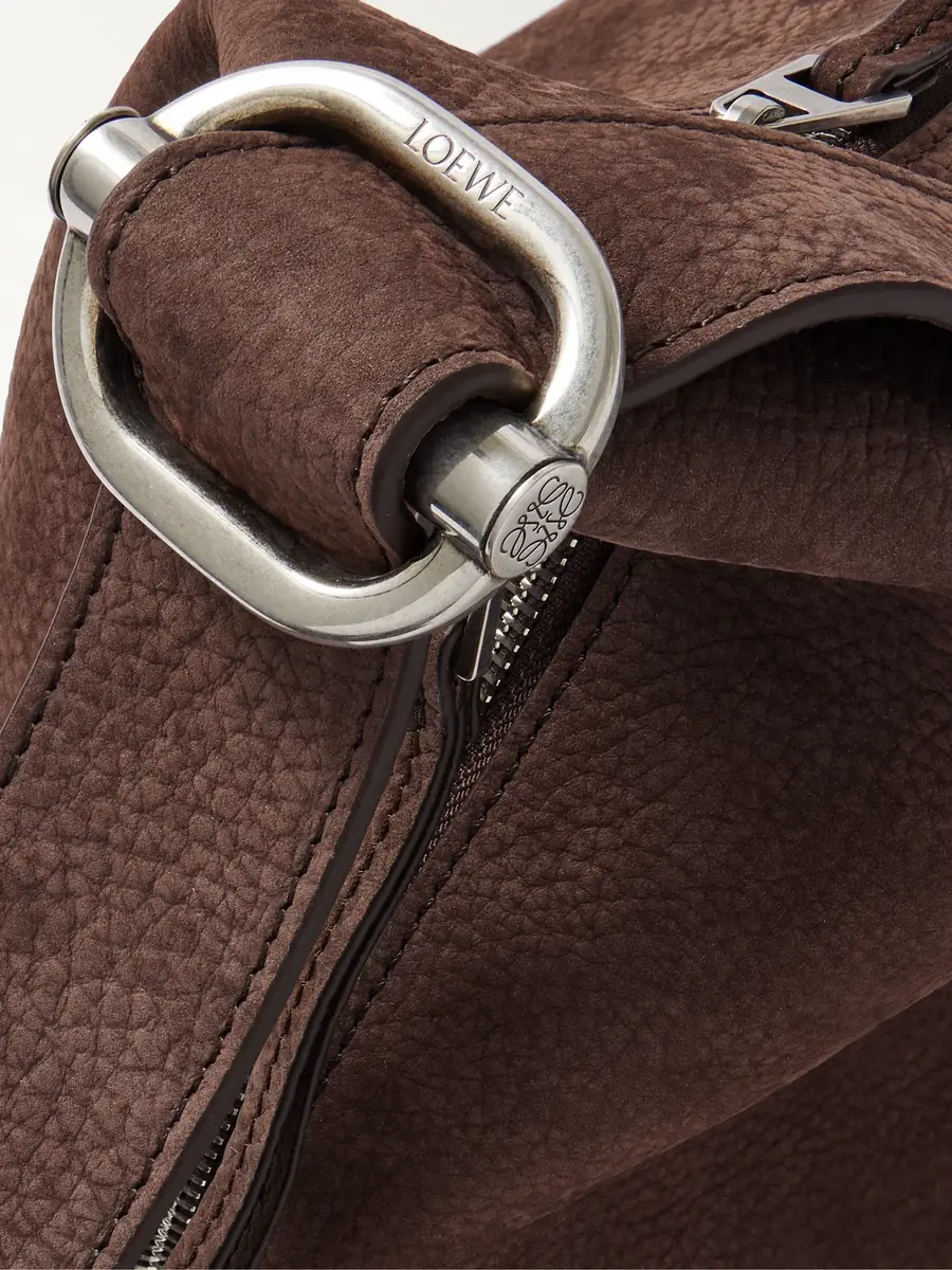 Loewe Loop Medium Logo-Debossed Nubuck Bucket Bag - Men | Thumbnail 4