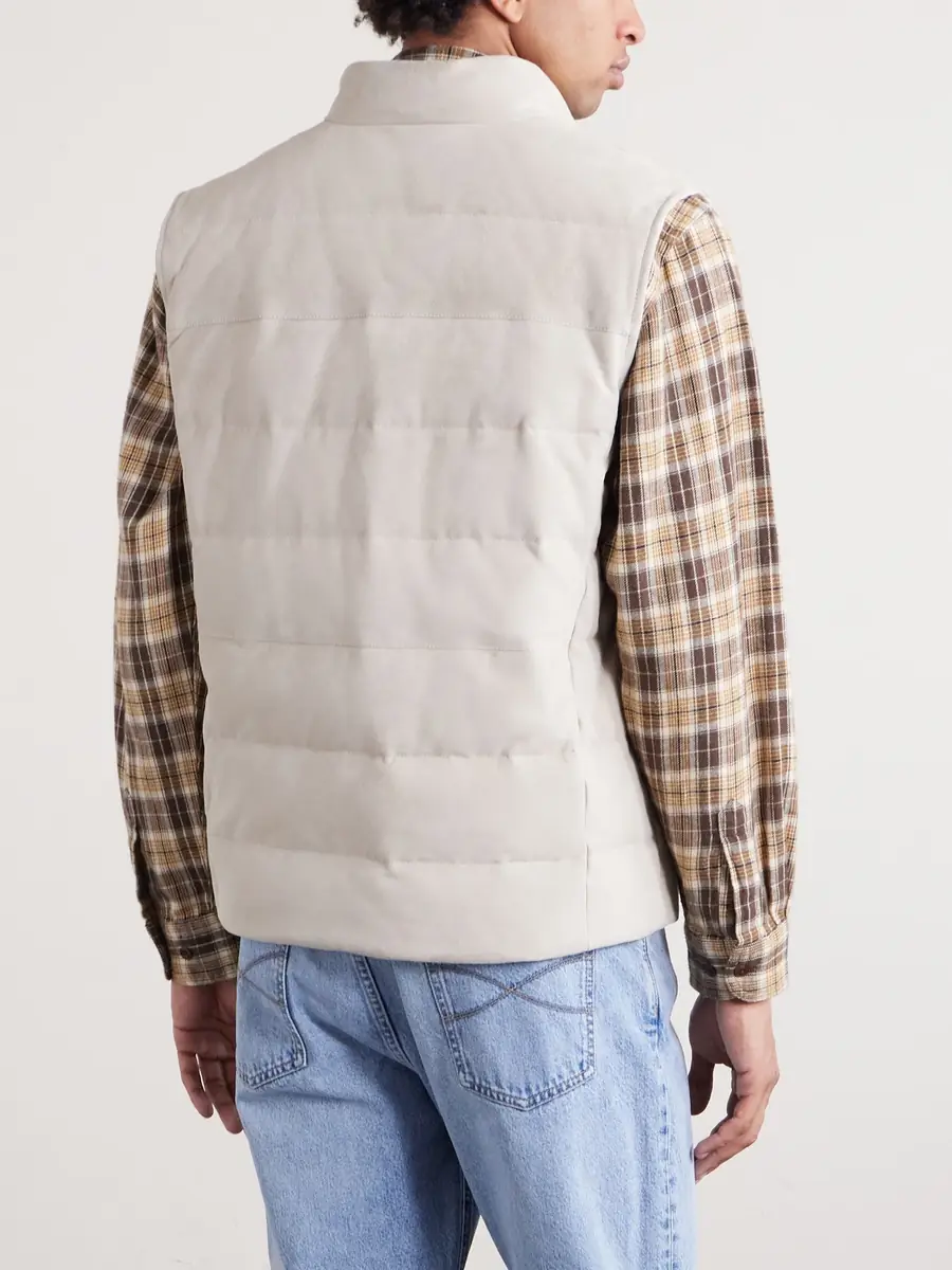 ELEVENTY Reversible Suede Quilted Down Gilet - Men | Thumbnail 3